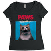 Jaws Parody Paws Women's Triblend Scoop T-shirt