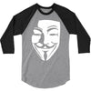 v per vendetta face film horror cinema&amp;tv 3/4 Sleeve Shirt