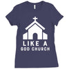 Like A God Church Ladies Fitted T-Shirt