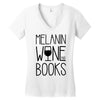 melanin wine books Women's V-Neck T-Shirt