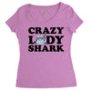 crazy lady shark Women's Triblend Scoop T-shirt