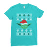 yoda ugly christmas sweater Ladies Fitted T-Shirt