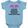 July Girl Hated By Many Baby Onesie