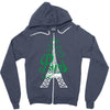 paris script eiffel tower french france Zipper Hoodie