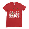 christmas dogs and paws Ladies Fitted T-Shirt