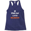 this girl loves halloween Racerback Tank