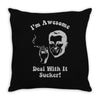 i'm awesome  funnycomic deal with it party retro cool Throw Pillow
