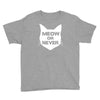 meow or never cat Youth Tee