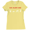 eat, sleep &amp; train triathlon sports, gym, athletic Ladies Fitted T-Shirt