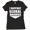 i support global warming Ladies Fitted T-Shirt