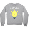 lit af kawaii light bulb Crewneck Sweatshirt