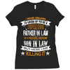 Super Cool Father In Law Of A Freaking Awesome Son In Law Ladies Fitted T-Shirt