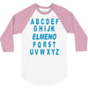 alphabet abc elemno 3/4 Sleeve Shirt