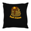 hot mess pancakes Throw Pillow