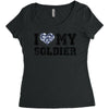 i love my soldier navy camouflage Women's Triblend Scoop T-shirt
