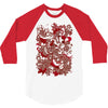 rood en wit 3/4 Sleeve Shirt
