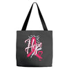 breast cancer awareness hope ribbon heart Tote Bags