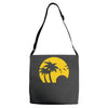 beach silhouette birds sand sunset Adjustable Strap Totes