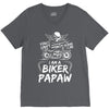 You Cant Scare Me I am Biker Papaw V-Neck Tee