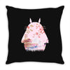 totoro with asian landscape Throw Pillow