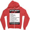 funny stag night checklist, ideal gift, christmas present Zipper Hoodie