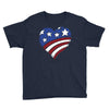 disstressed america flag heart Youth Tee