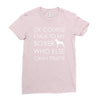 i talk to my boxer! Ladies Fitted T-Shirt