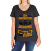 My Daughter Is Super Awesome Her Stepdad Ladies Curvy T-Shirt