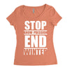 stop snow pression end winter funny Women's Triblend Scoop T-shirt