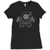 turbo skull and crossbones Ladies Fitted T-Shirt