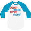 one shift two shift red shift blue shift 3/4 Sleeve Shirt