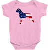 patriotic boxer Baby Bodysuit