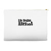 life begins after coffee Accessory Pouches