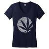 cannabis fingerprinting (white) Women's V-Neck T-Shirt