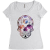 Colorful Skull Women's Triblend Scoop T-shirt