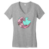 japanese pastel kawaii anime meme surf beach wave Women's V-Neck T-Shirt