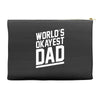 world's okayest dad funny Accessory Pouches