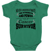 never underestimate the strength and power of a cancer survivor Baby Bodysuit