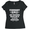 February Girls Are Sunshine Mixed With A Little Hurricane Women's Triblend Scoop T-shirt