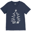 lit af christmas tree V-Neck Tee