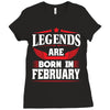 Legends Are Born In February Ladies Fitted T-Shirt