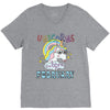 unicorns are born in february cute unicorn V-Neck Tee