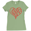 love heart outline valentine's day Ladies Fitted T-Shirt