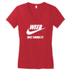 weed   just smoke it   mens funny Women's V-Neck T-Shirt