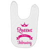 queens are born in february Baby Bibs