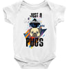 who loves pugs Baby Bodysuit