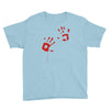 bloody hand print funny zombie kill undead blood horror killer Youth Tee