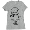 will run for pizza Ladies Fitted T-Shirt