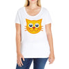 cat yellow Ladies Curvy T-Shirt