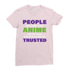 people who don't like anime are not real and should not be trusted Ladies Fitted T-Shirt